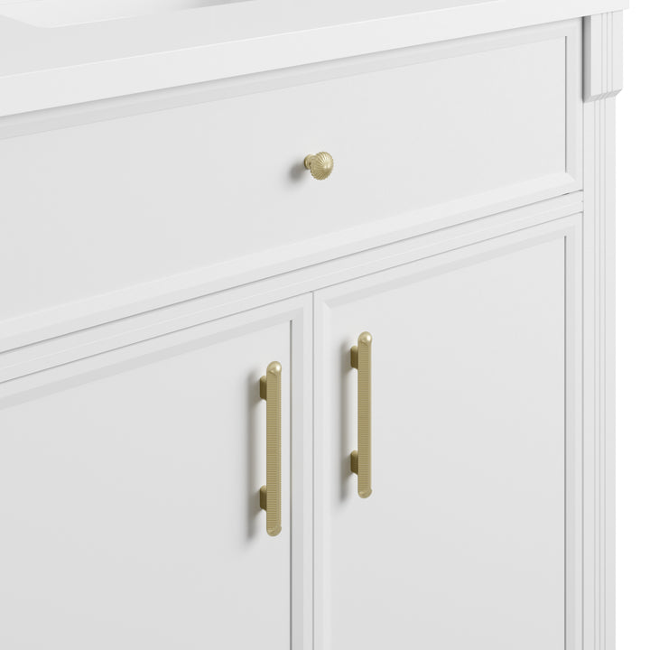 Bellshire 72" Double Sink Freestanding Vanity Cabinet in Bright White