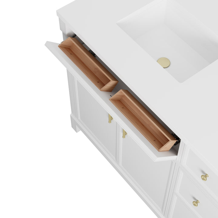 Bellshire 72" Double Sink Freestanding Vanity Cabinet in Bright White