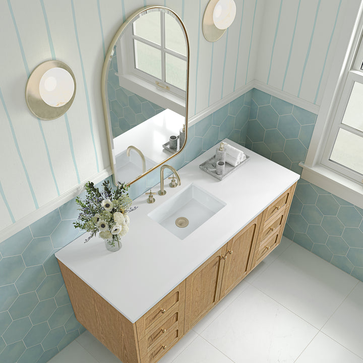 Rohe 24" x 36" Arched Bathroom Mirror, Champagne Brass