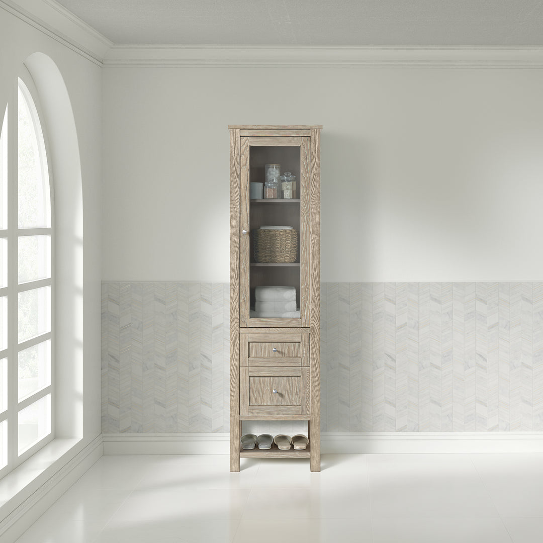 Breckenridge 22" Linen Cabinet in Whitewashed Oak