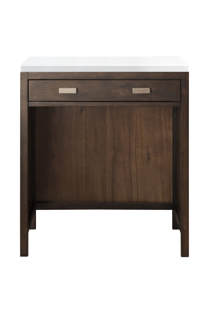 Addison 30" Countertop Unit in Mid-Century Acacia, White Zeus Silestone Top | ANVE Kitchen &amp; Bath