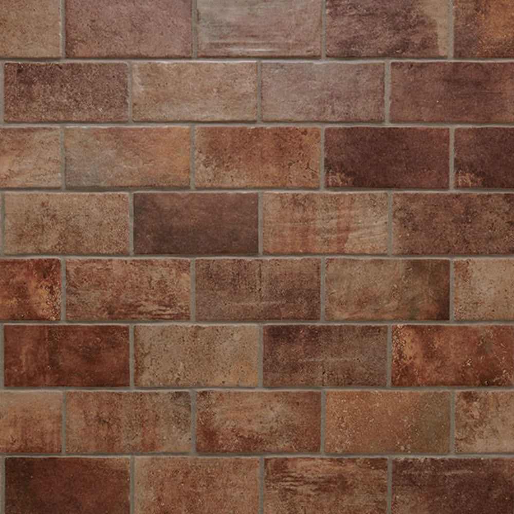 Terra Brick 5" x 10" Brick-Look Matte Porcelain Floor &amp; Wall Tile