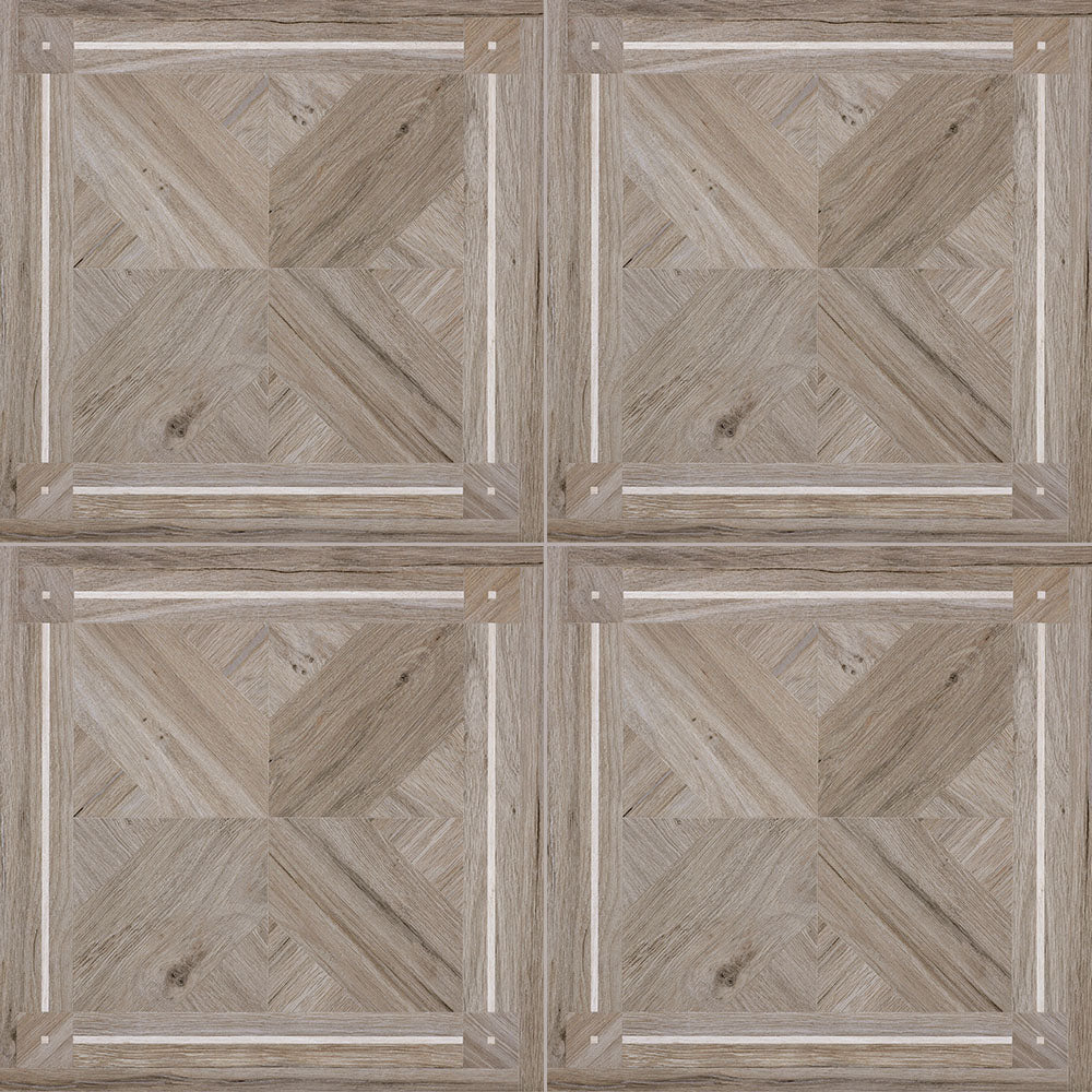 Wood Inlay Wood-Look Matte Porcelain Floor &amp; Wall Tile