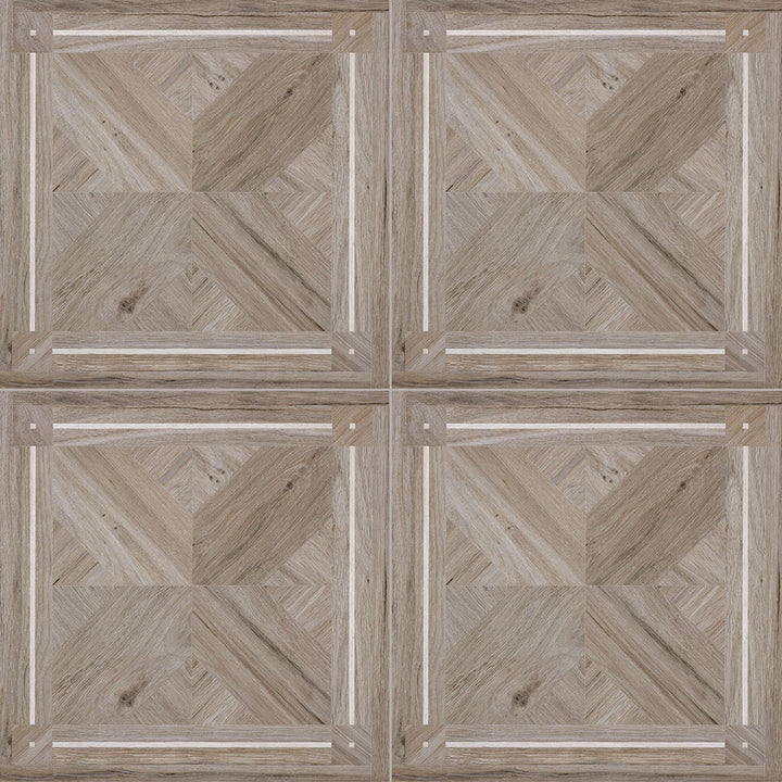 Wood Inlay Wood-Look Matte Porcelain Floor &amp; Wall Tile