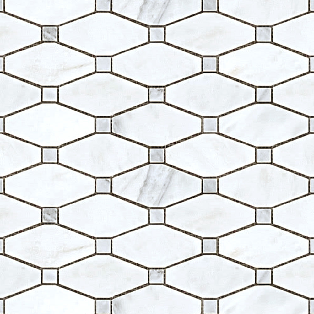 Eastern White Honed Marble Mosaic Tile