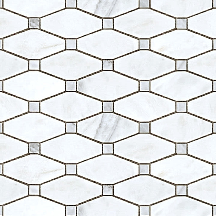 Eastern White Honed Marble Mosaic Tile