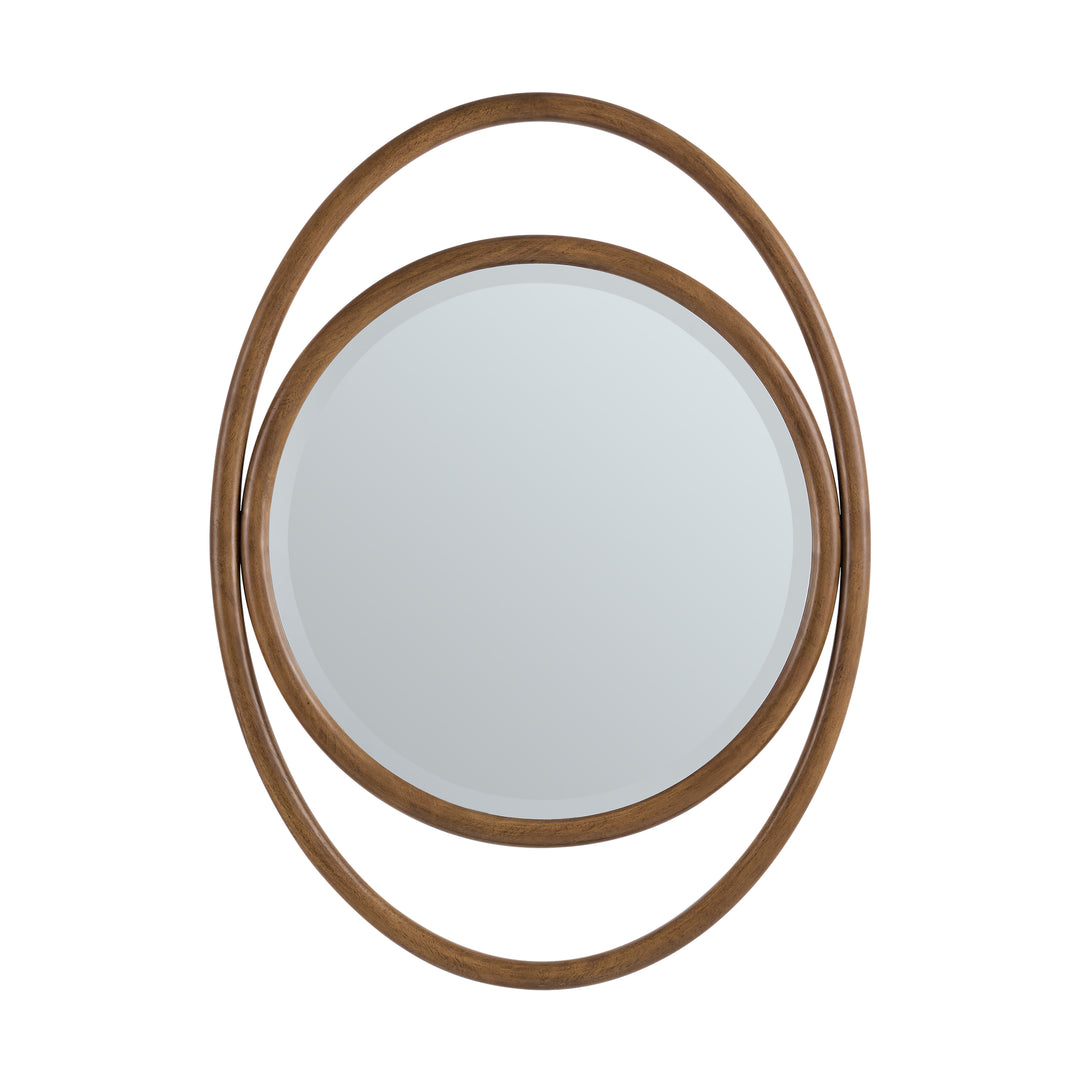 Esca 28" x 38" Oval Bathroom Mirror, Mid-Century Walnut | ANVE Kitchen & Bath