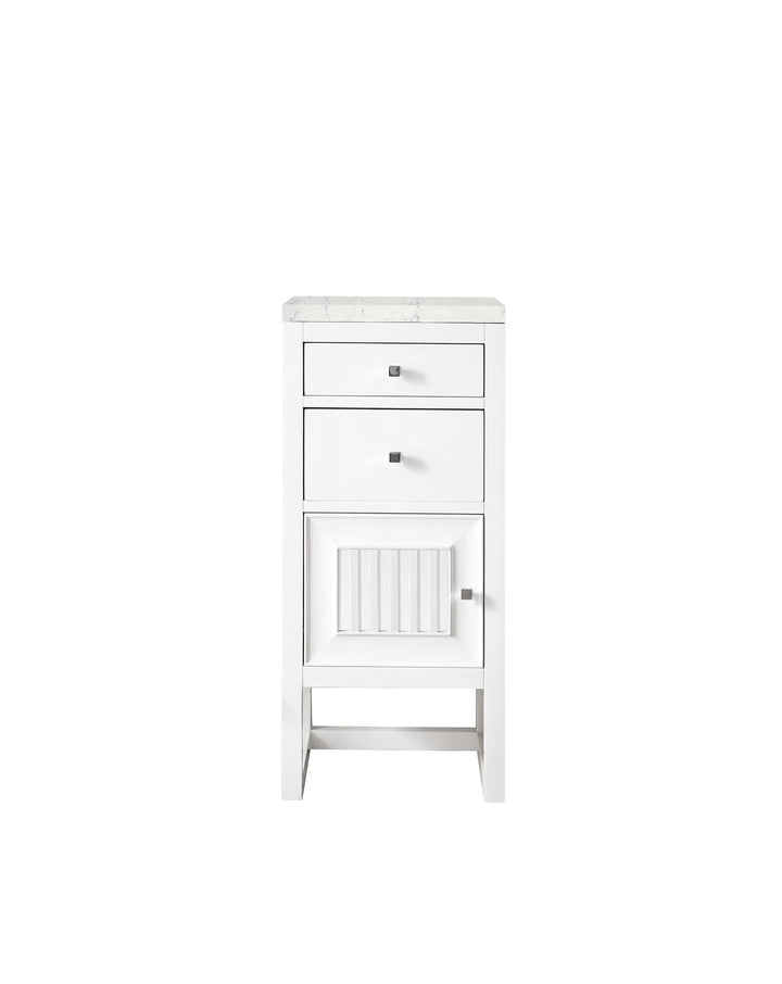Athens 15" Base Cabinet with Left Door in Glossy White, Eternal Jasmine Pearl Silestone Top | ANVE Kitchen &amp; Bath