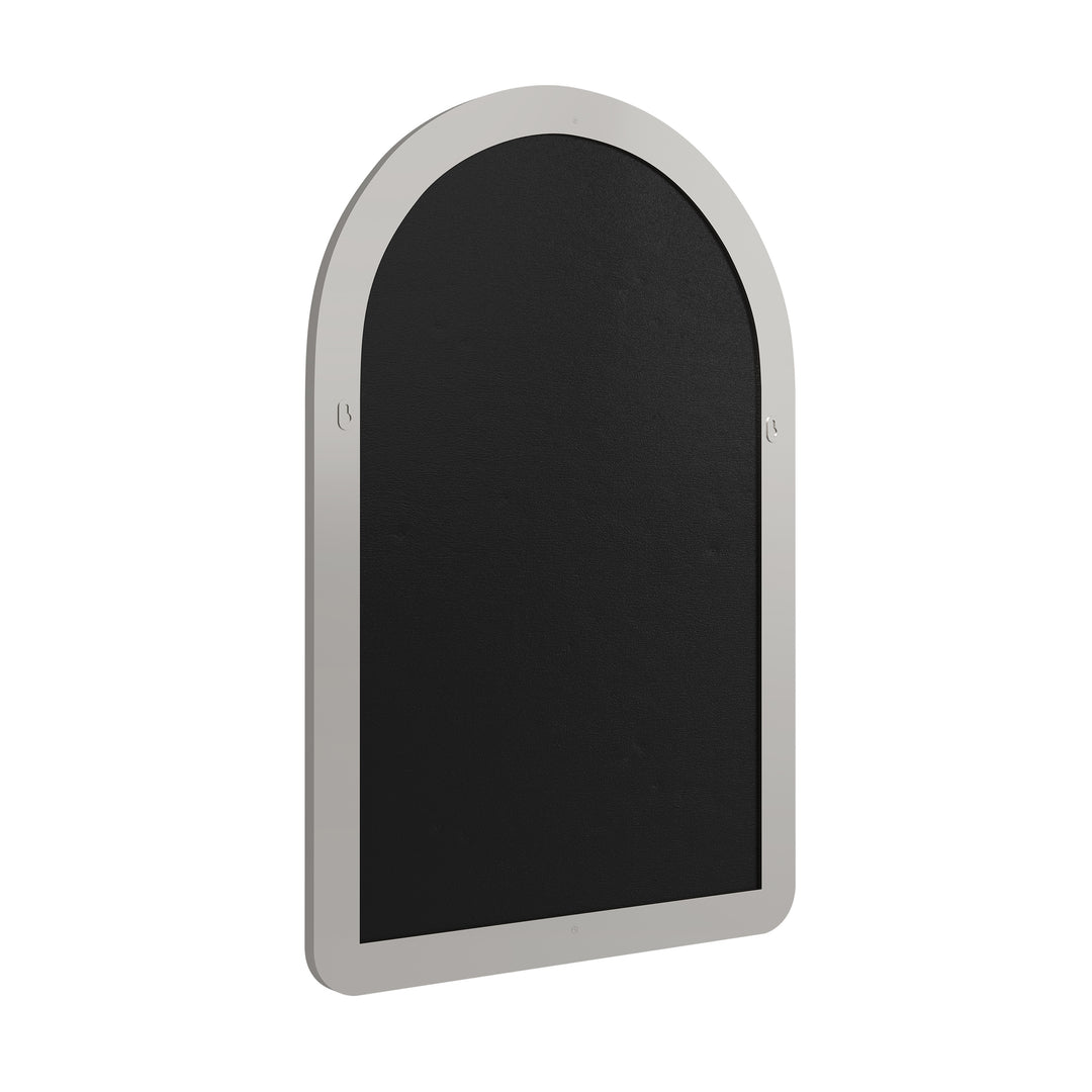 Rohe 24" x 36" Arched Bathroom Mirror, Satin Nickel