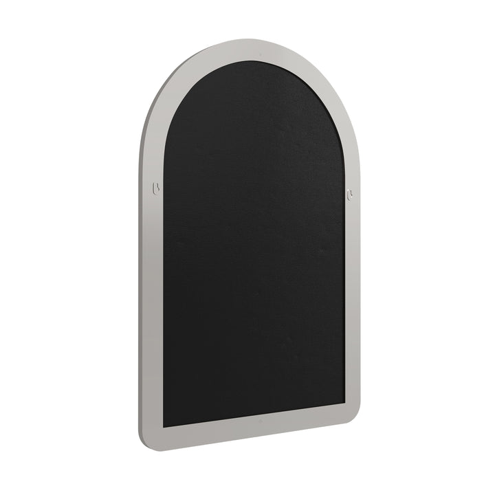Rohe 24" x 36" Arched Bathroom Mirror, Satin Nickel
