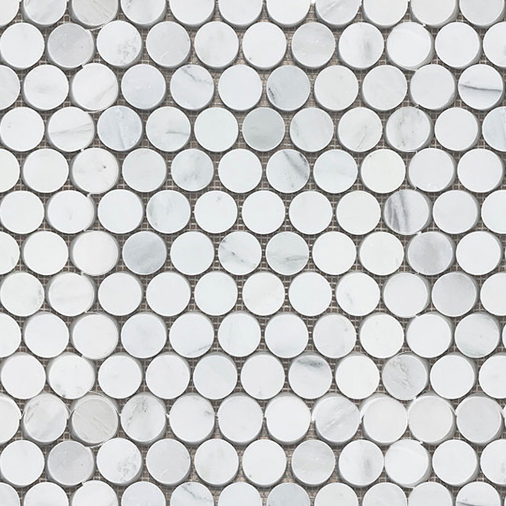 Eastern White Honed Marble Mosaic Tile