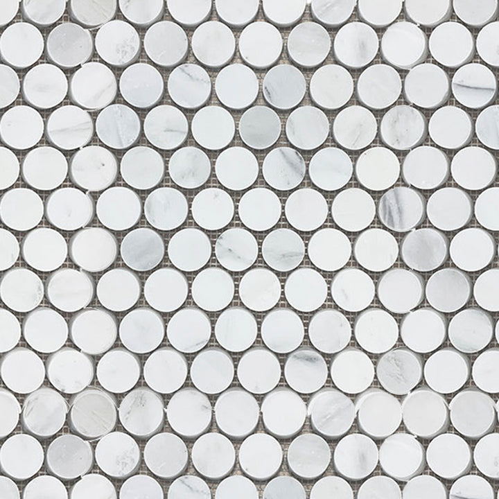 Eastern White Honed Marble Mosaic Tile