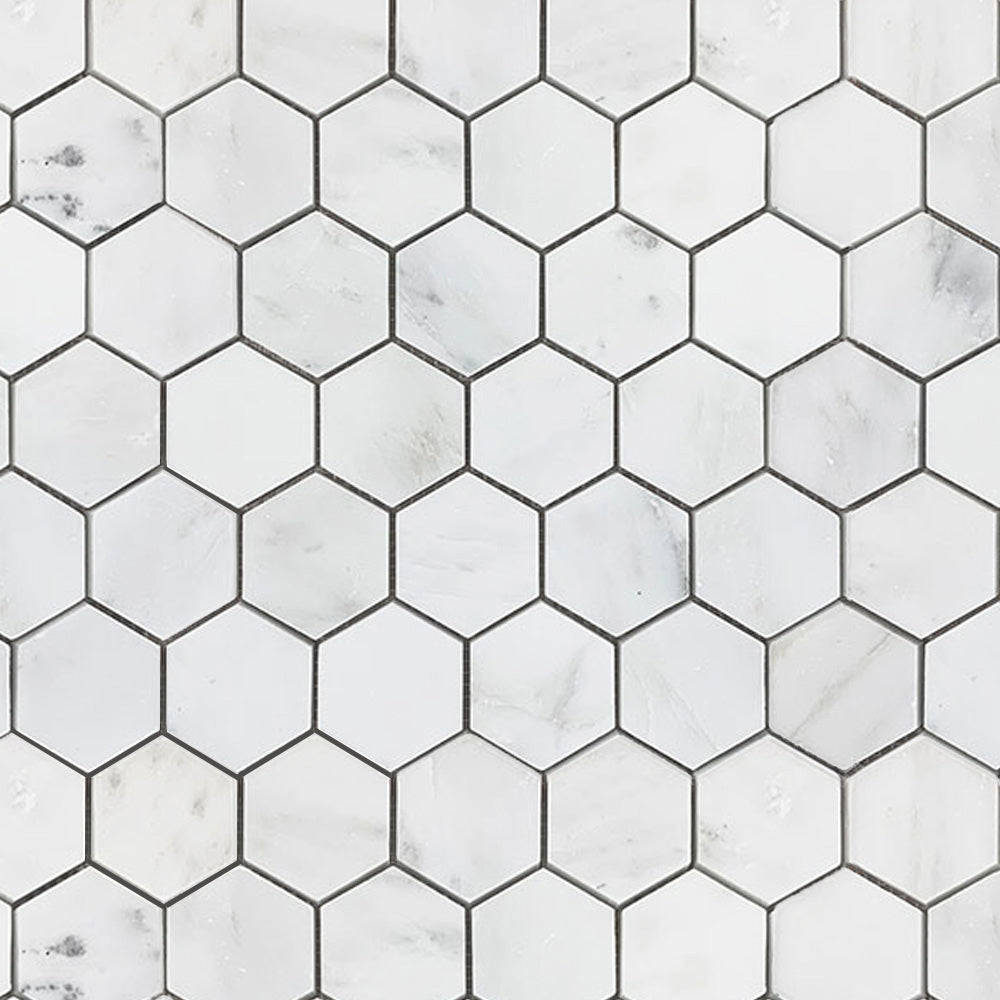 Eastern White Honed Marble Mosaic Tile