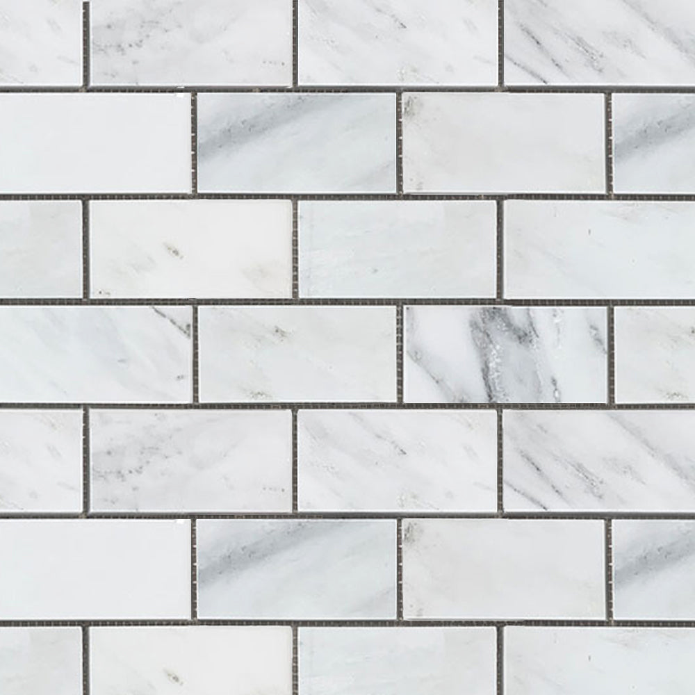 Eastern White Honed Marble Mosaic Tile