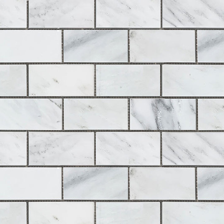 Eastern White Honed Marble Mosaic Tile