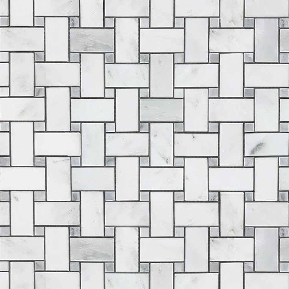 Eastern White Honed Marble Mosaic Tile