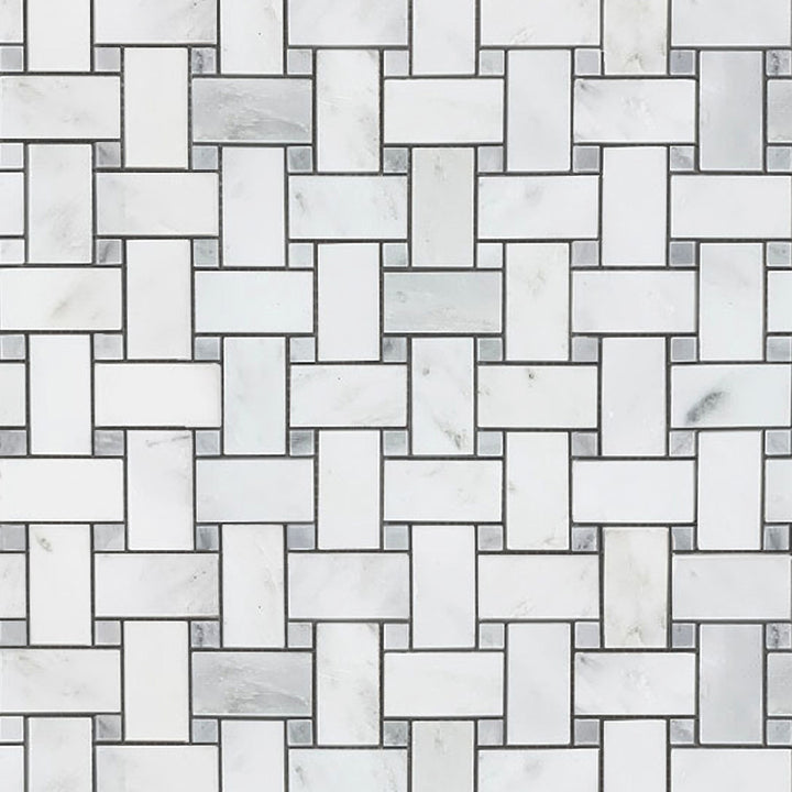 Eastern White Honed Marble Mosaic Tile