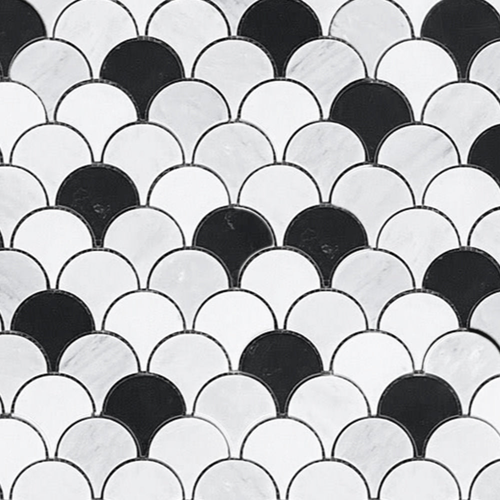 Eastern White Honed Marble Mosaic Tile