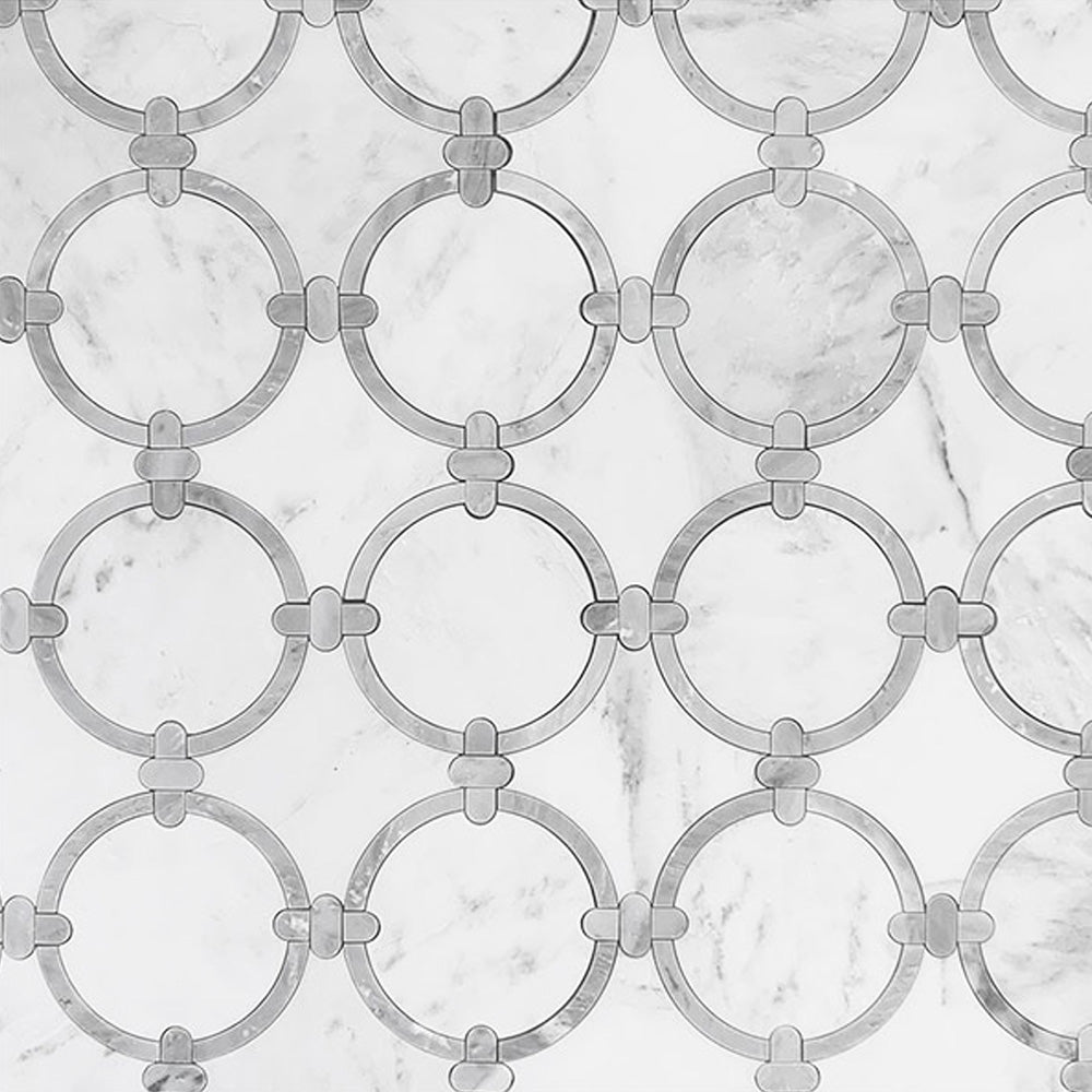Eastern White Honed Marble Mosaic Tile