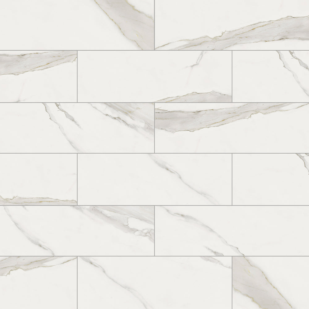 Gallery Marble-Look Matte Porcelain Floor &amp; Wall Tile | ANVE Kitchen &amp; Bath