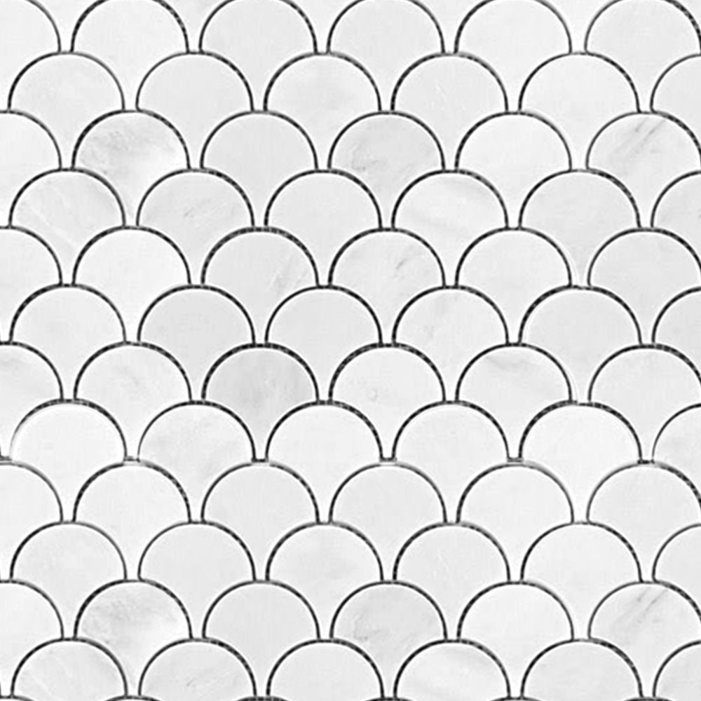 Eastern White Honed Marble Mosaic Tile