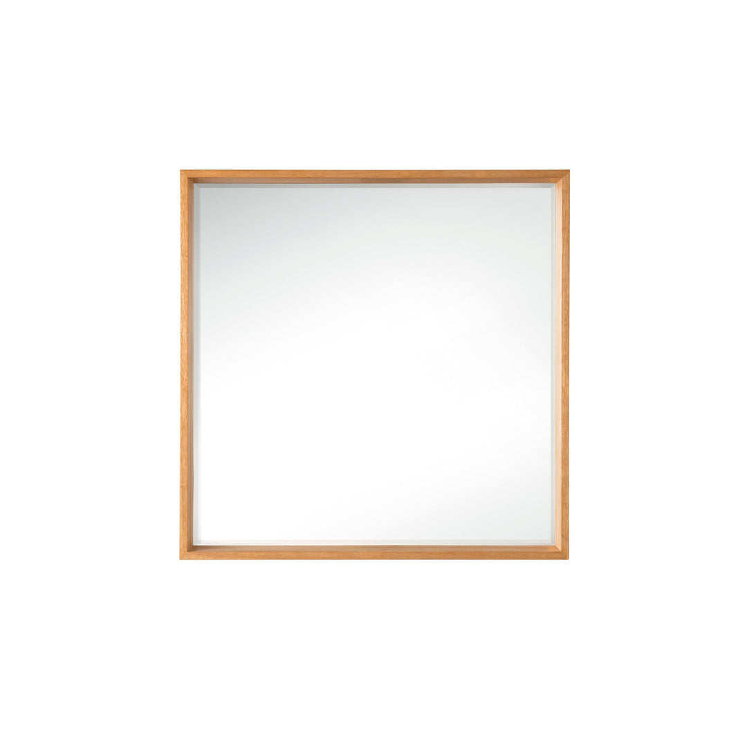 Milan 35.4" x 35.4" Square Bathroom Mirror, Natural Ash