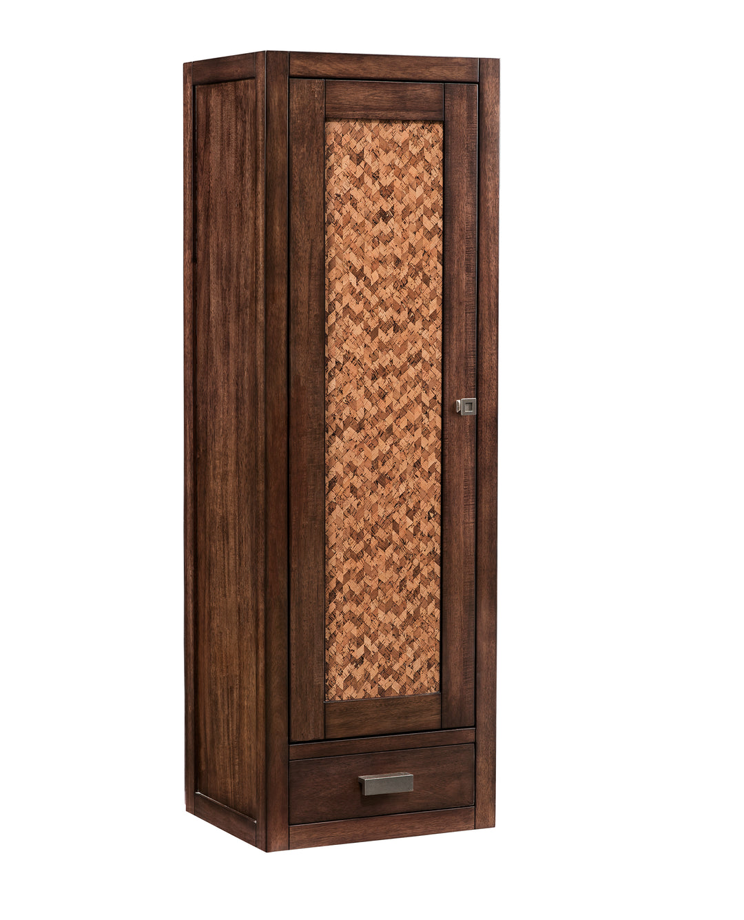 Addison 12" Petite Tower Hutch, Left in Mid-Century Acacia