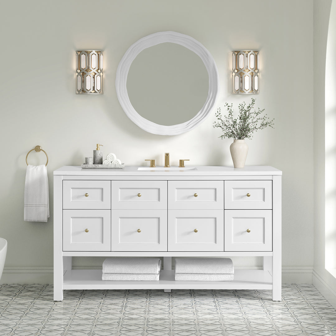 Terra 30" x 30" Round Bathroom Mirror, Limestone