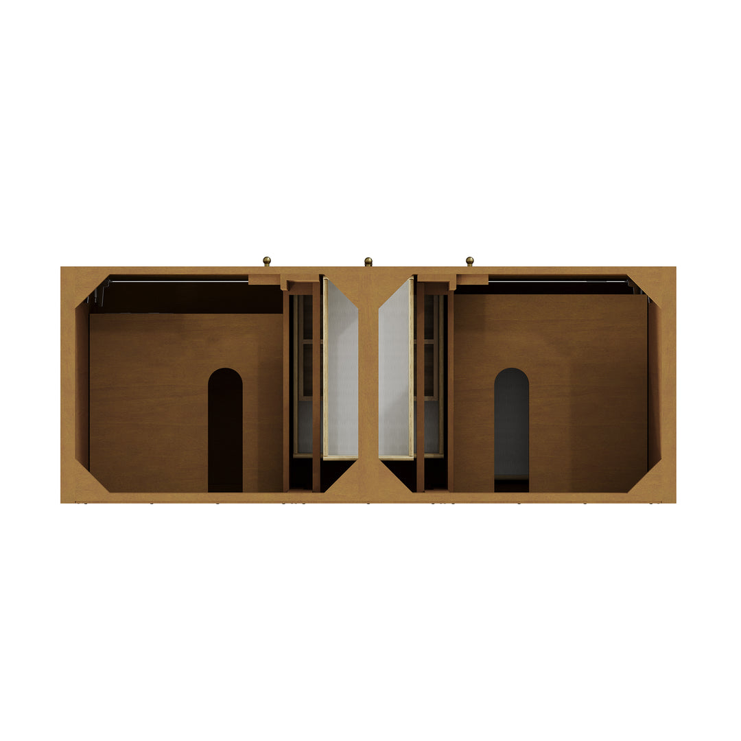 Hudson 60" Double Vanity Cabinet in Honey Oak