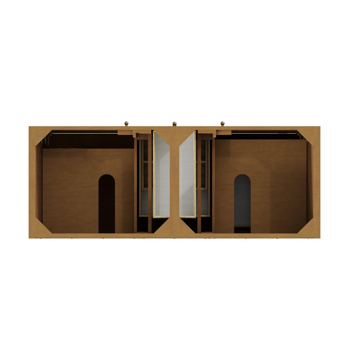 Hudson 60" Double Vanity Cabinet in Honey Oak
