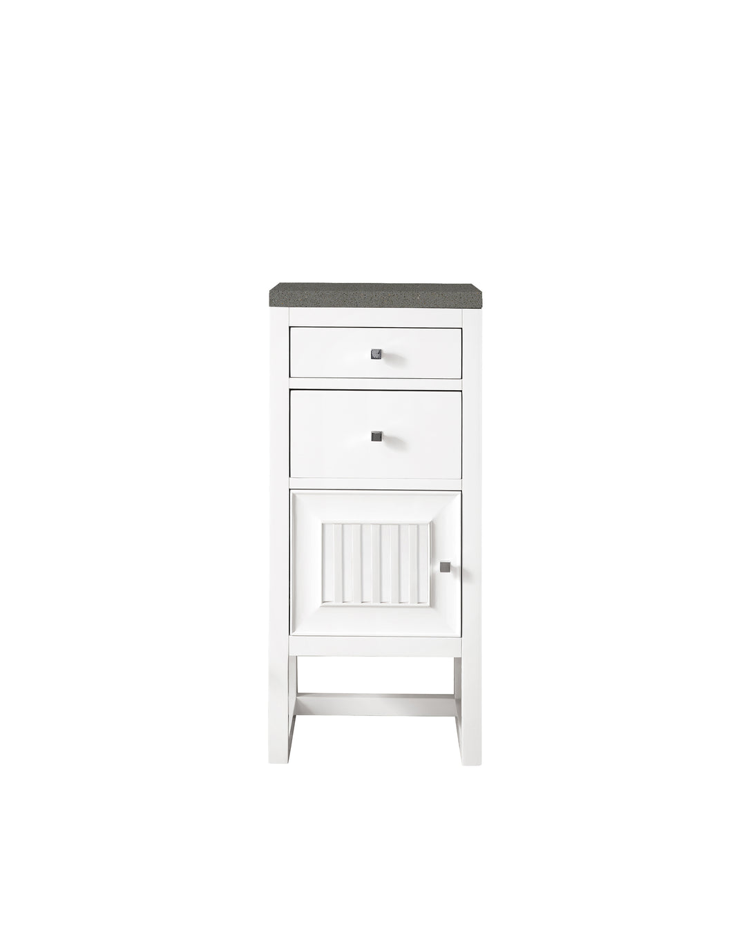 Athens 15" Base Cabinet with Left Door in Glossy White, Grey Expo Silestone Top | ANVE Kitchen & Bath