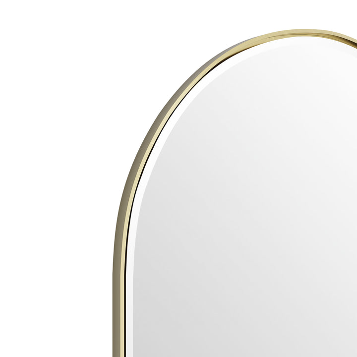 Rohe 24" x 36" Arched Bathroom Mirror, Champagne Brass