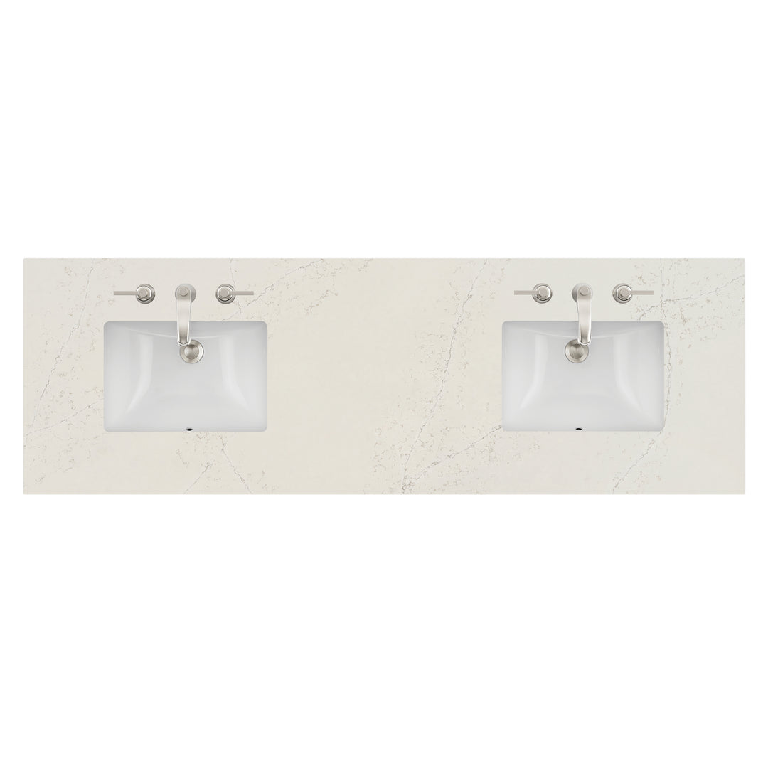 72" Double Sink Vanity Top in Siberian Silestone | ANVE Kitchen &amp; Bath