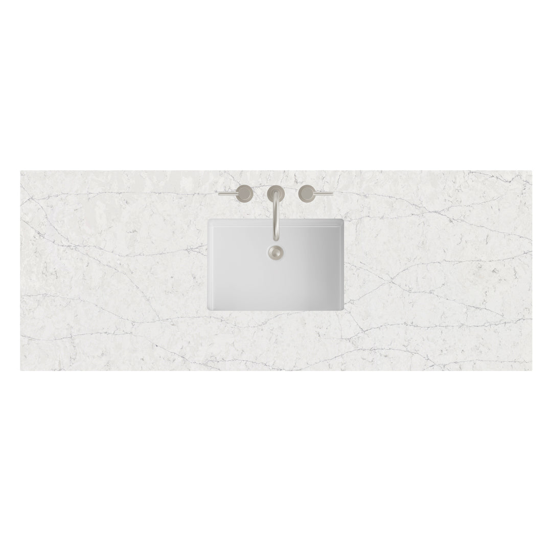 60" Single Eternal Jasmine Pearl Silestone 3 CM Vanity Top with Undermount Sink | ANVE Kitchen &amp; Bath