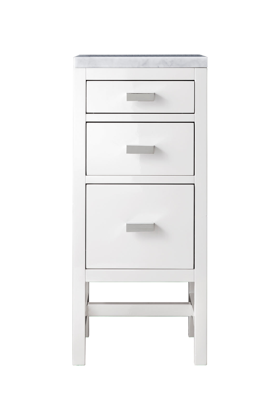 Addison 15" Base Cabinet in Glossy White with Carrara Marble Top | ANVE Kitchen &amp; Bath
