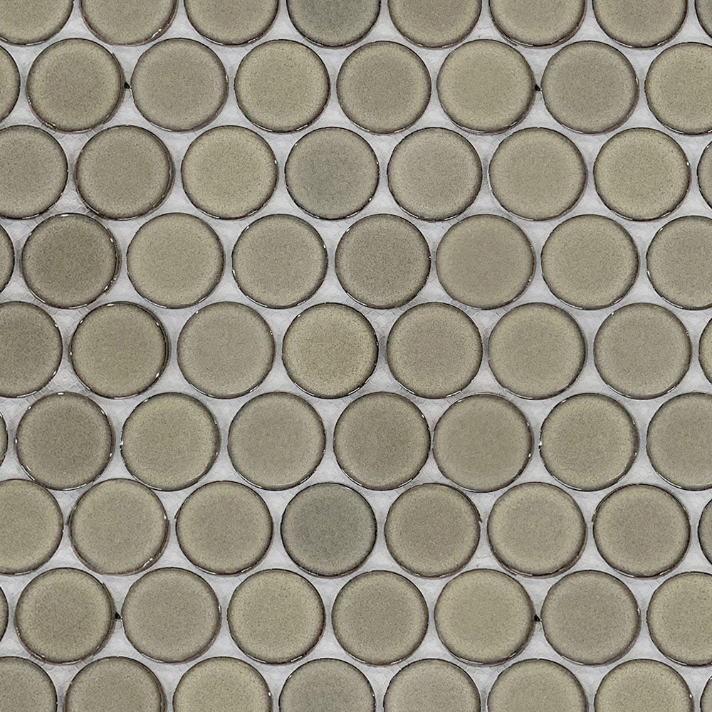 Geometrics 2" Rounds Glossy Porcelain Mosaic Tile | ANVE Kitchen &amp; Bath