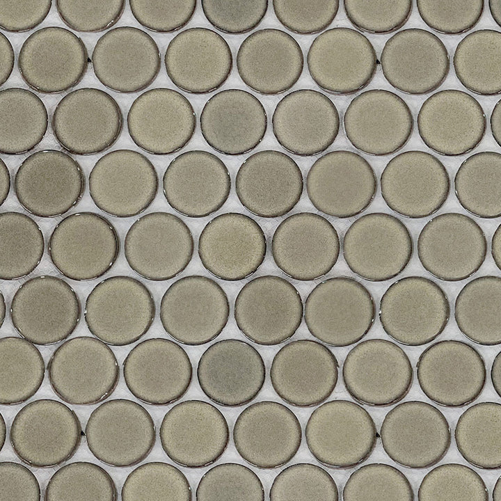 Geometrics 2" Rounds Glossy Porcelain Mosaic Tile | ANVE Kitchen &amp; Bath