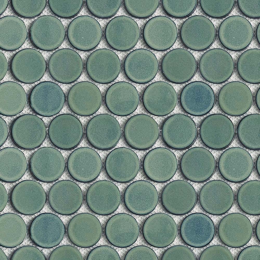 Geometrics 2" Rounds Glossy Porcelain Mosaic Tile