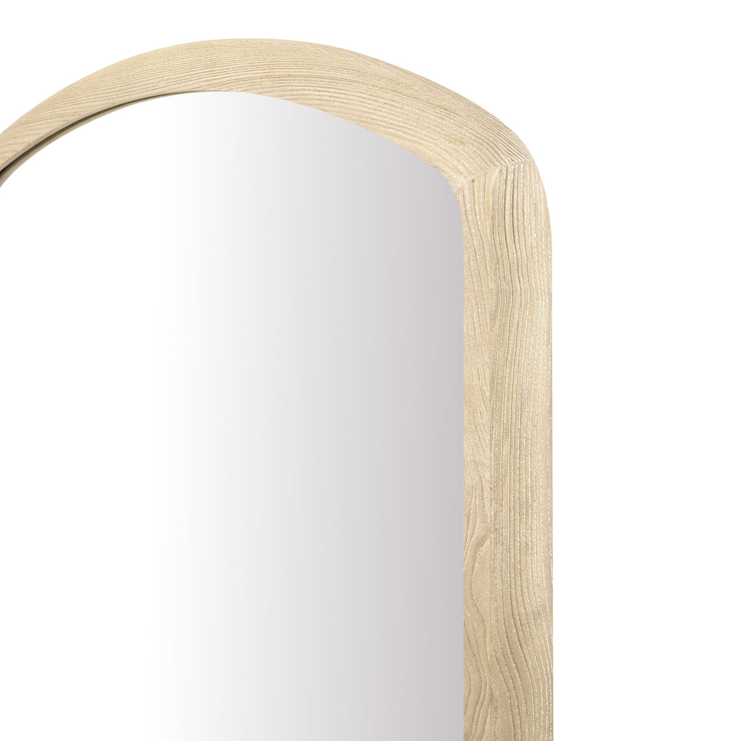 Gracyn 28" x 38" Arched Bathroom Mirror, Coastal Driftwood
