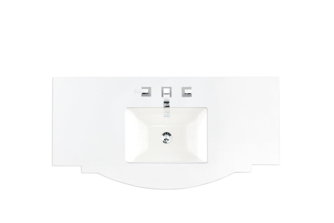 46" Single Sink Vanity Top in White Zeus Silestone with Undermount Sink | ANVE Kitchen &amp; Bath