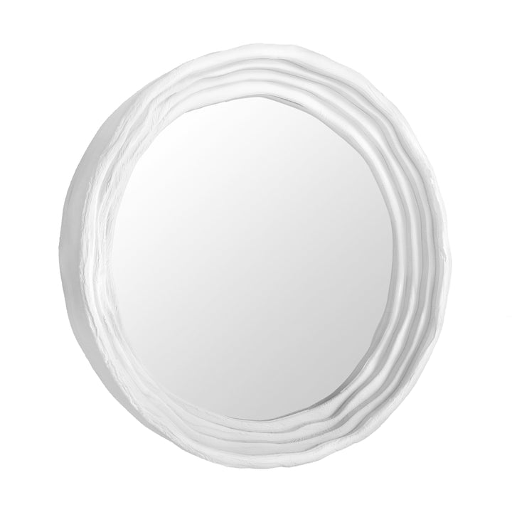 Terra 30" x 30" Round Bathroom Mirror, Limestone