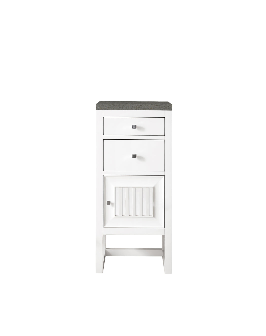 Athens 15" Base Cabinet with Right Door in Glossy White, Grey Expo Silestone Top | ANVE Kitchen & Bath