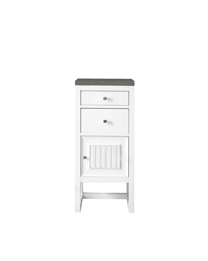 Athens 15" Base Cabinet with Right Door in Glossy White, Grey Expo Silestone Top | ANVE Kitchen &amp; Bath