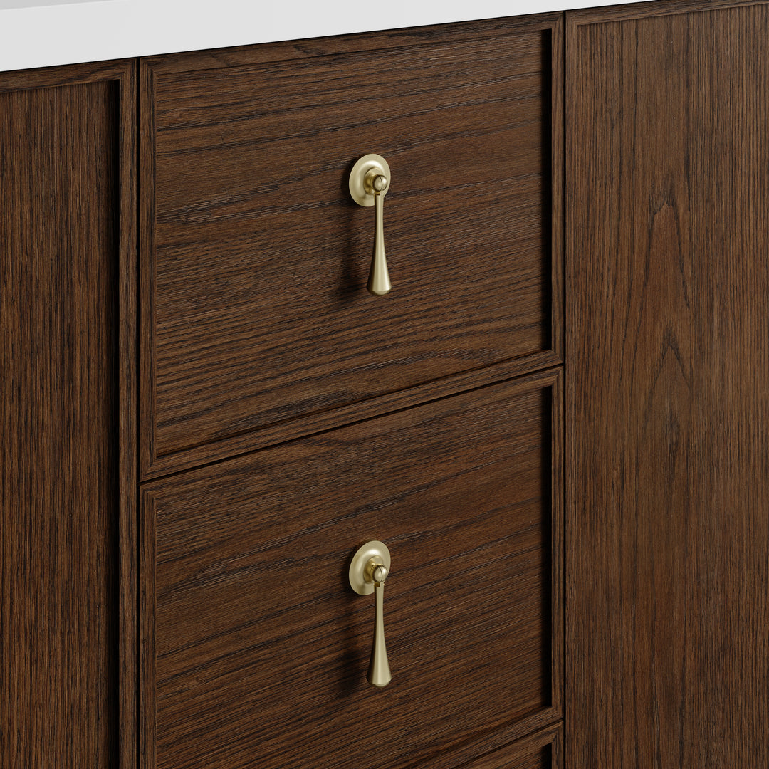 Kinnsden 72" Double Sink Freestanding Bathroom Vanity Cabinet in Sable Oak