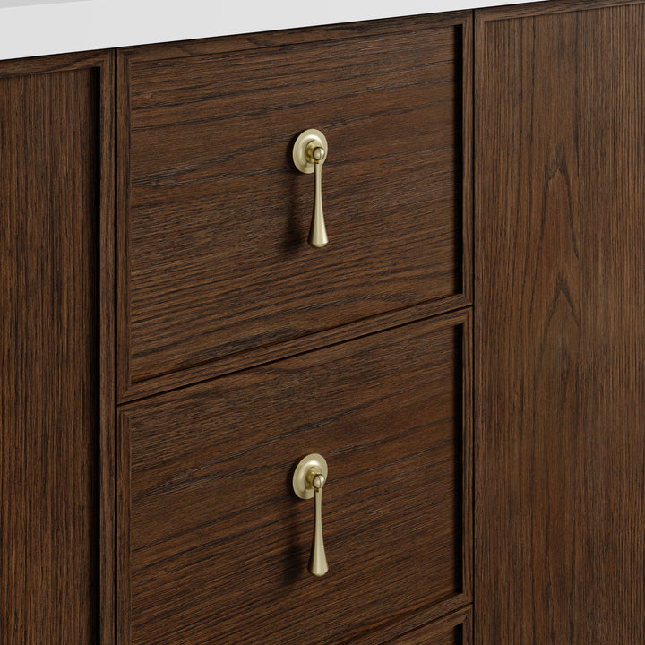 Kinnsden 72" Double Sink Freestanding Bathroom Vanity Cabinet in Sable Oak