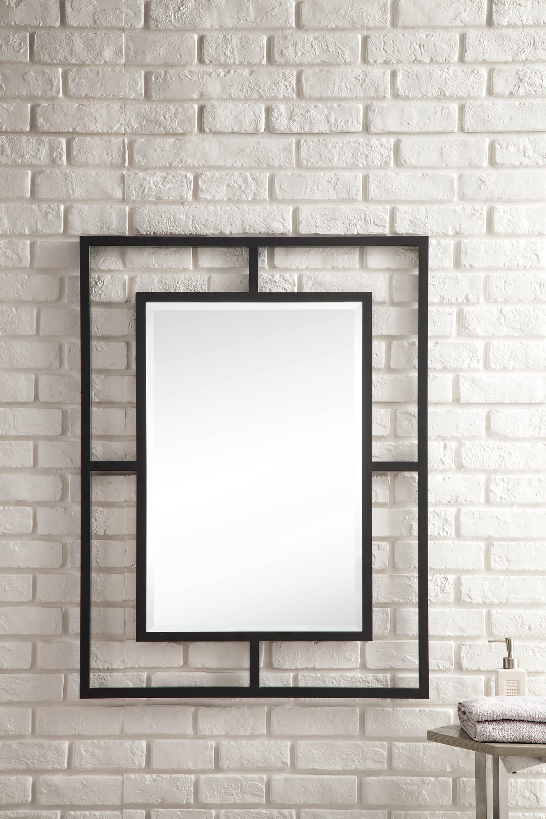 Boston 30" x 40" Rectangular Bathroom Mirror, Matte Black