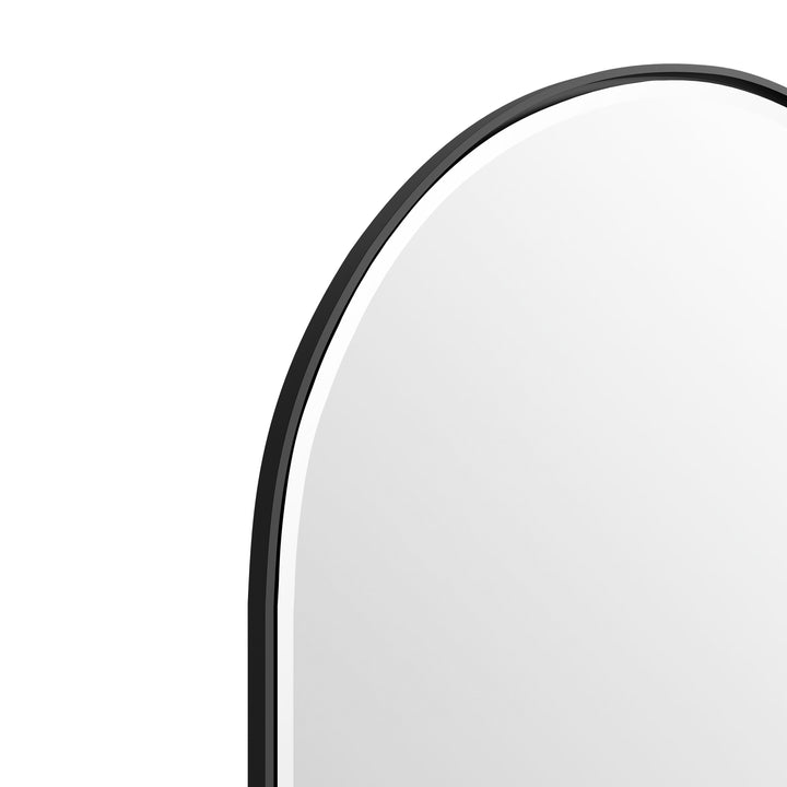Rohe 24" x 36" Arched Bathroom Mirror, Matte Black