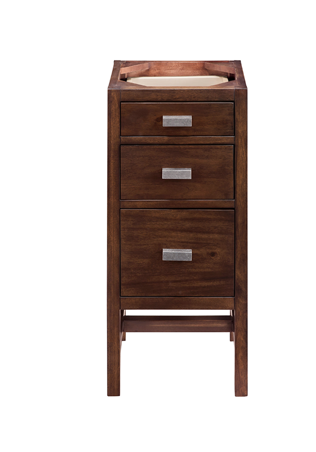 Addison 15" Base Cabinet in Mid-Century Acacia with Eternal Jasmine Pearl Top