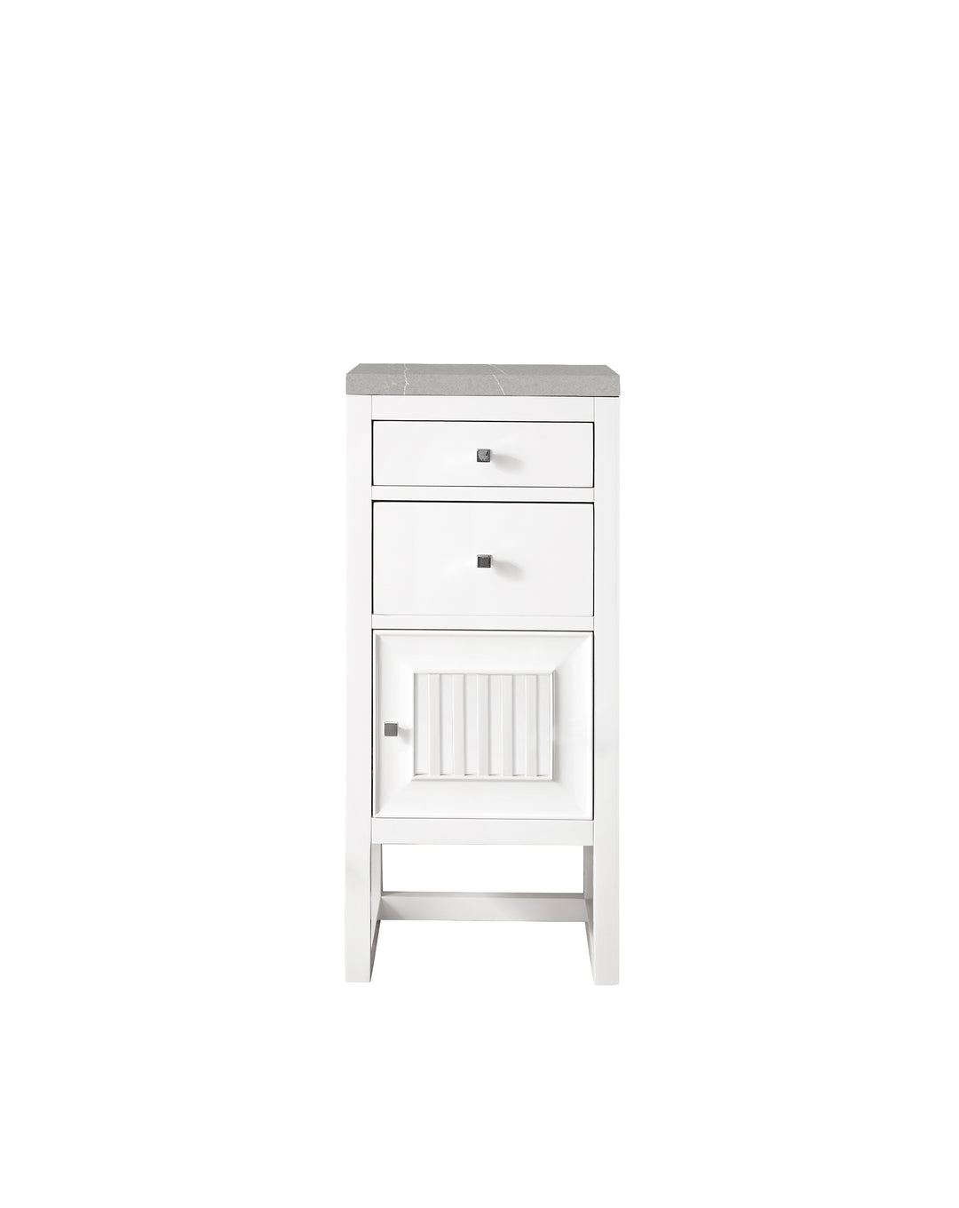 Athens 15" Base Cabinet with Right Door in Glossy White, Eternal Serena Silestone Top | ANVE Kitchen & Bath