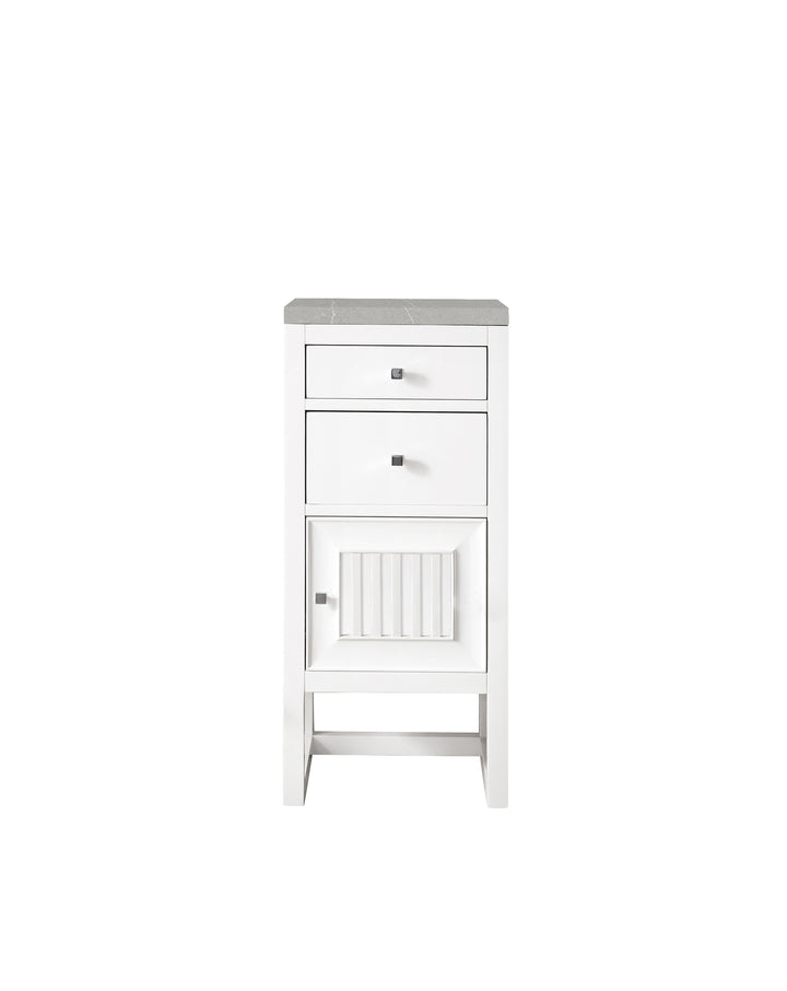Athens 15" Base Cabinet with Right Door in Glossy White, Eternal Serena Silestone Top | ANVE Kitchen &amp; Bath